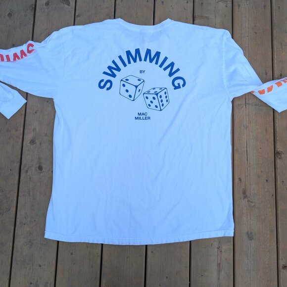 Mac Miller Swimming T-Shirt Women XL White Casual Pullover Long Sleeve Crew Neck - Picture 6 of 7